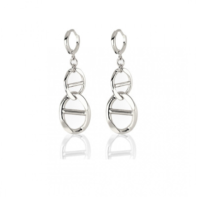 UNOAERRE Orecchini in bronzo argentato pendenti