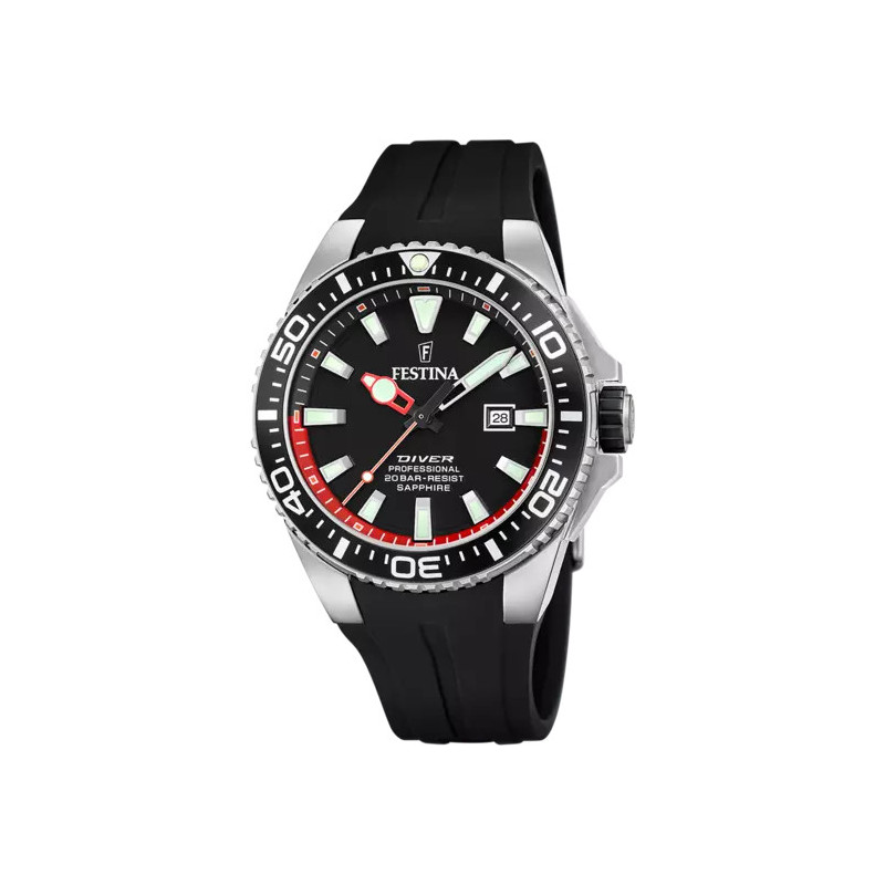 FESTINA NERO CINGHIA GOMMA, UOMO