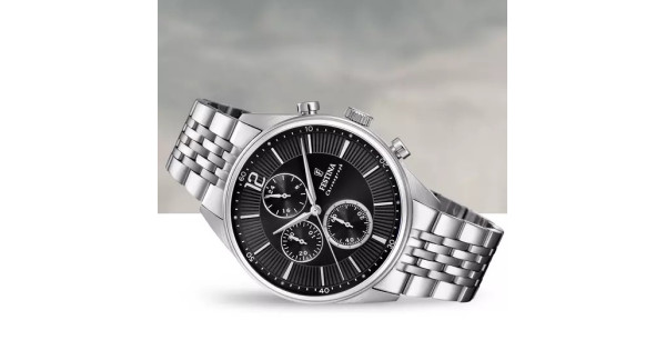 FESTINA TIMELESS CHRONOGRAPH NERO CON CINTURINO IN ACCIAIO, UOMO