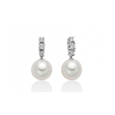 MILUNA orecchini oro bianco e Perle Akoya