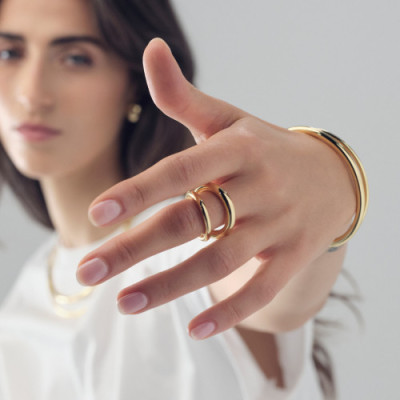 UNOAERRE Anello dorato Line