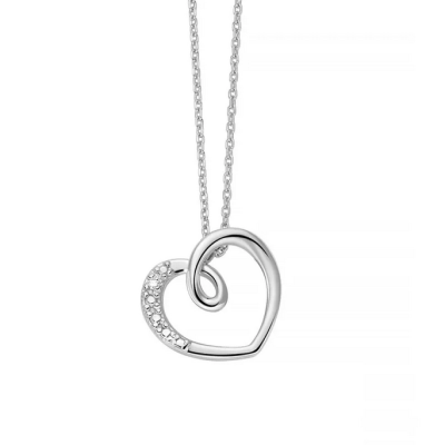 Collana a cuore con diamanti in oro bianco 375
