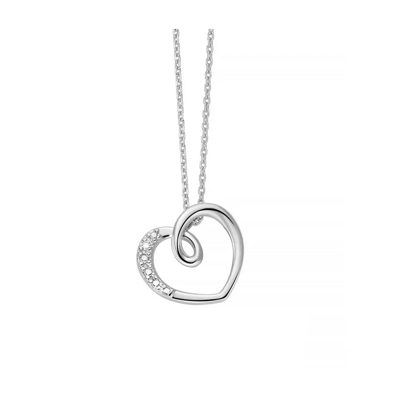 Collana a cuore con diamanti in oro bianco 375