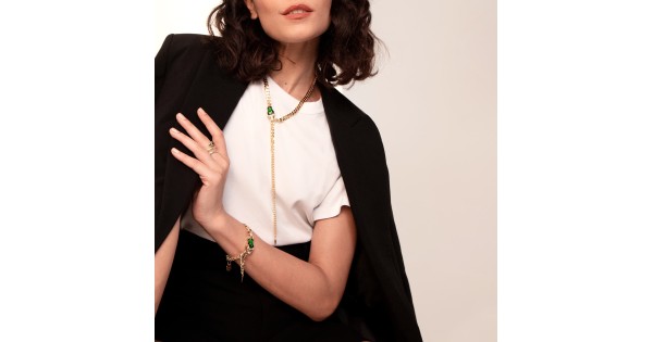 Collier di catena grumetta con serpente