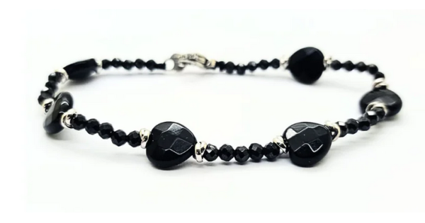 Bracciale spadino San Valentino cuori onice