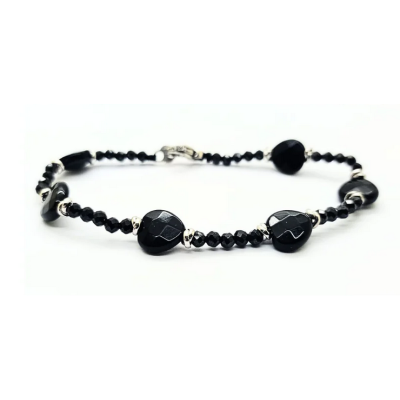 Bracciale spadino San Valentino cuori onice