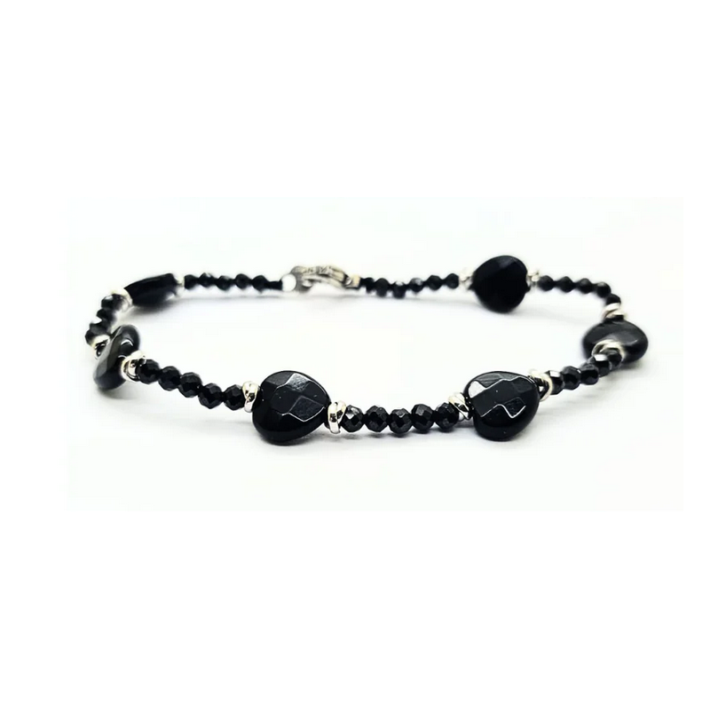 Bracciale spadino San Valentino cuori onice