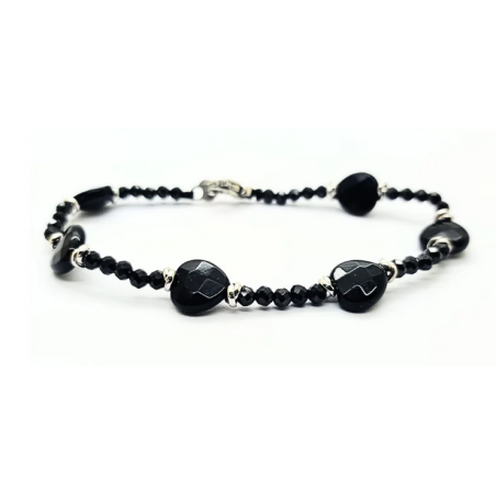 Bracciale spadino San Valentino cuori onice