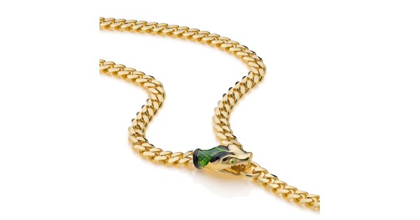 Collier di catena grumetta con serpente