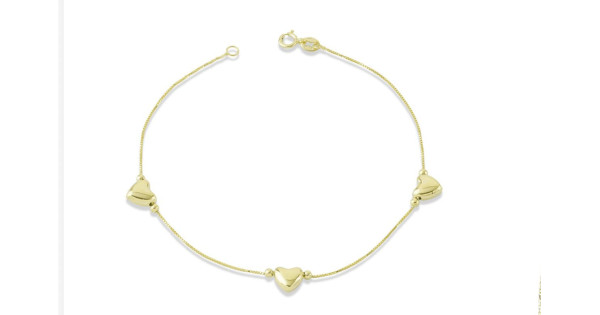 UNOAERRE BRACCIALE CUORI ORO GIALLO 9 KT