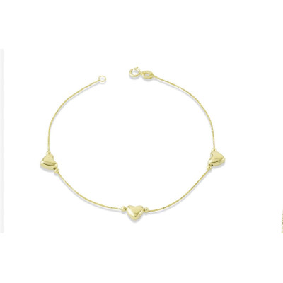 UNOAERRE BRACCIALE CUORI ORO GIALLO 9 KT