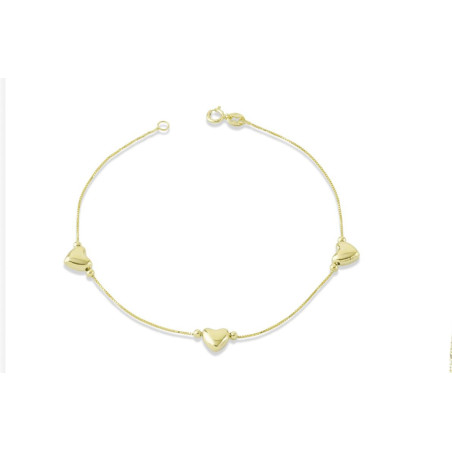 UNOAERRE BRACCIALE CUORI ORO GIALLO 9 KT
