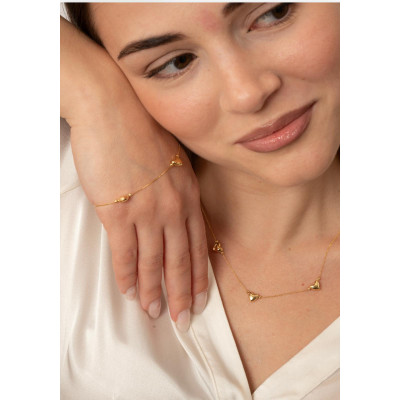 UNOAERRE BRACCIALE CUORI ORO GIALLO 9 KT