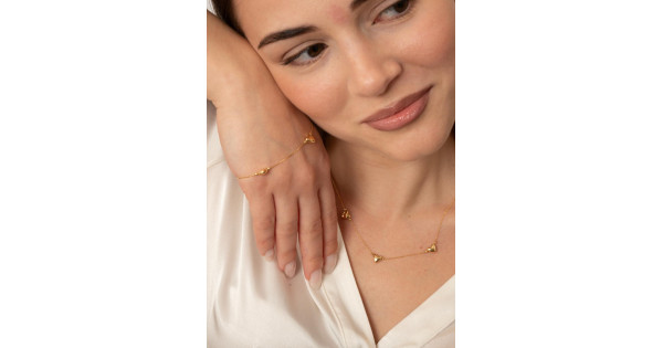 UNOAERRE COLLANA CUORI ORO GIALLO 9 KT